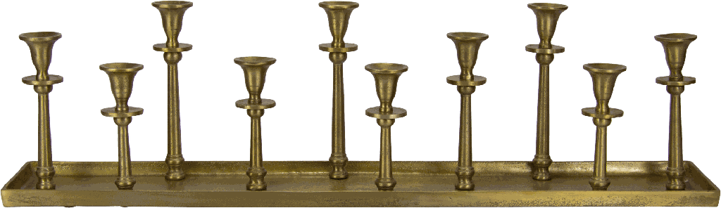 LINEA Candle-Tray 10-er  87 x 16 x 24 cm Metal brass