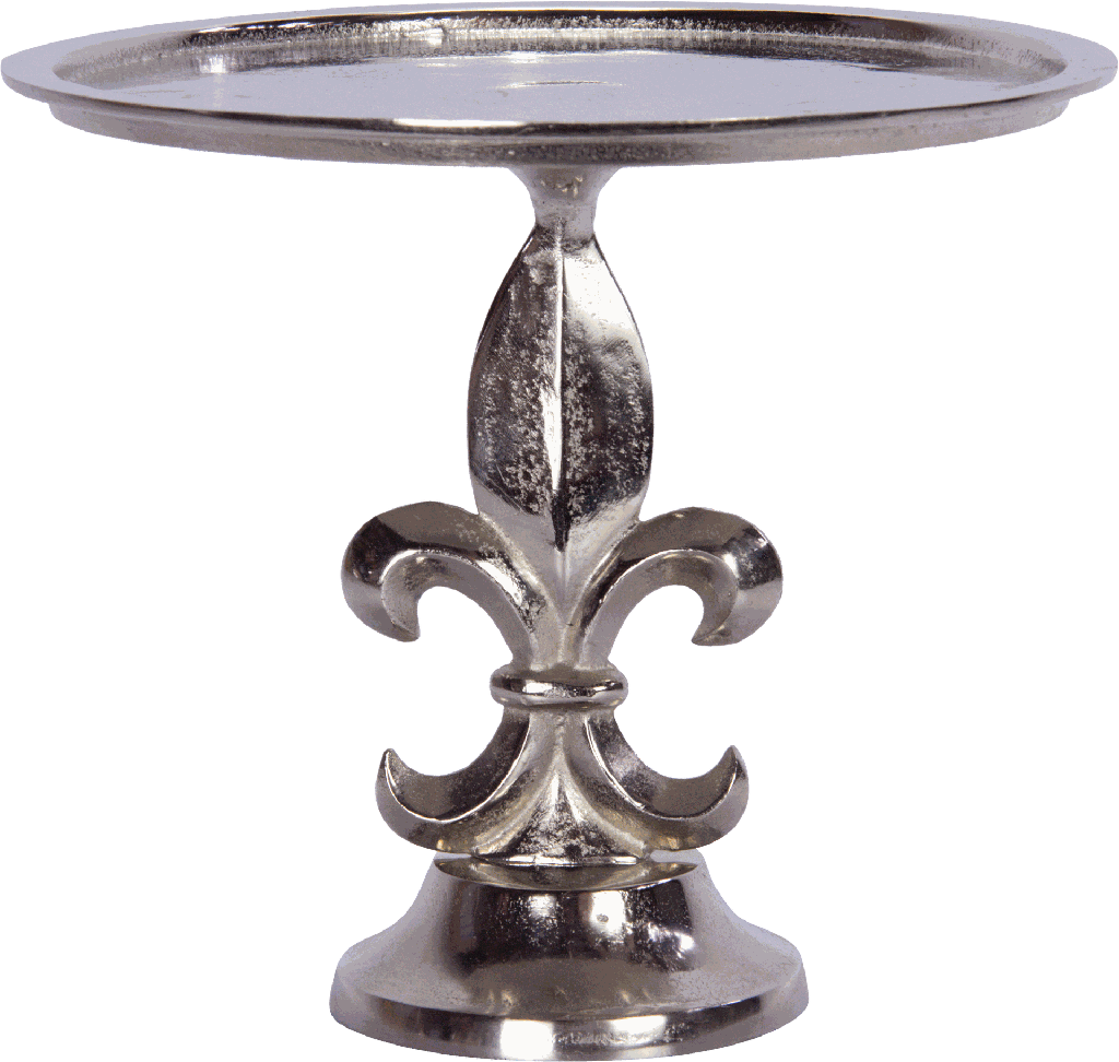 BOURBONE Plate on Stand 29 cm Metal antique-silver