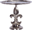 BOURBONE Platte auf Fuß 29 cm Metall antik-silber