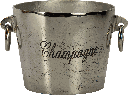 Wein & Sektkühler Ø 25 cm mit 2 Ringen Metall antik-silber