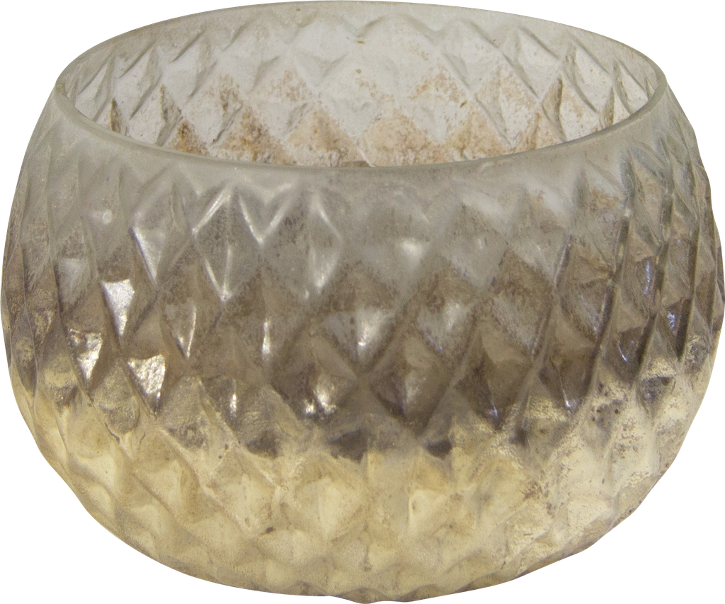 Vase honeycomb-patterned Ø 16 cm Glass amber