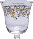ARABESQUE Candle Insert 10,5 cm Glass clear with Real gold Decoration