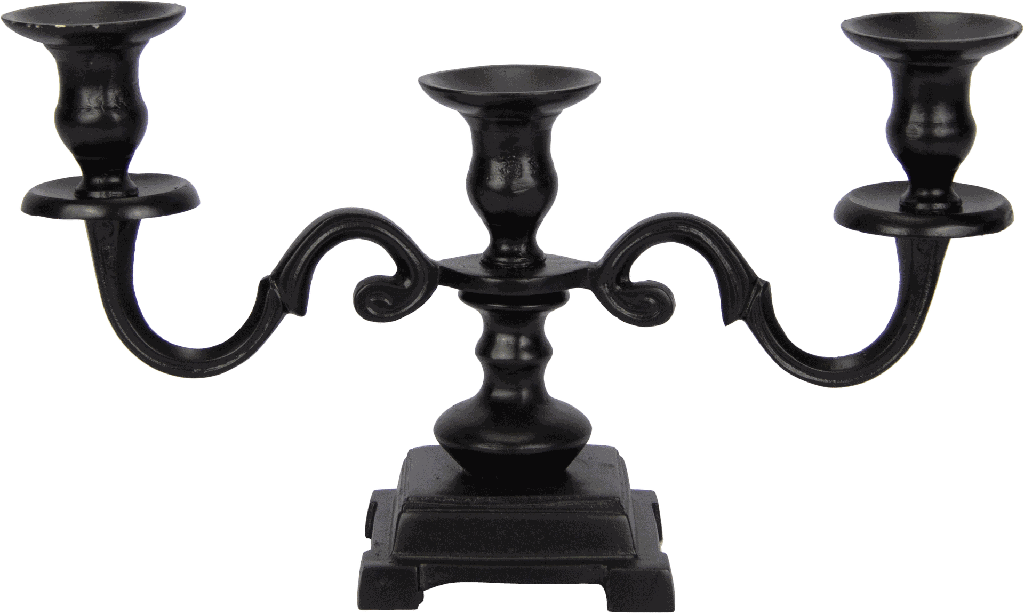 Candleholder 3-er Height 22,5 cm Metal black