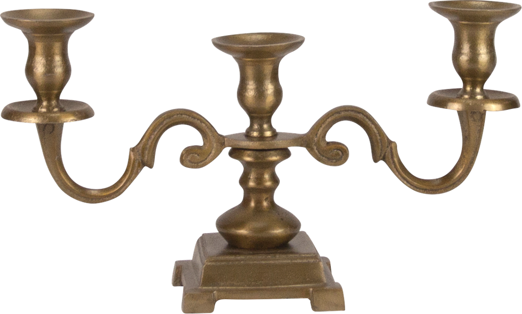 Kerzenständer 3-er Höhe 22,5 cm Metall messing
