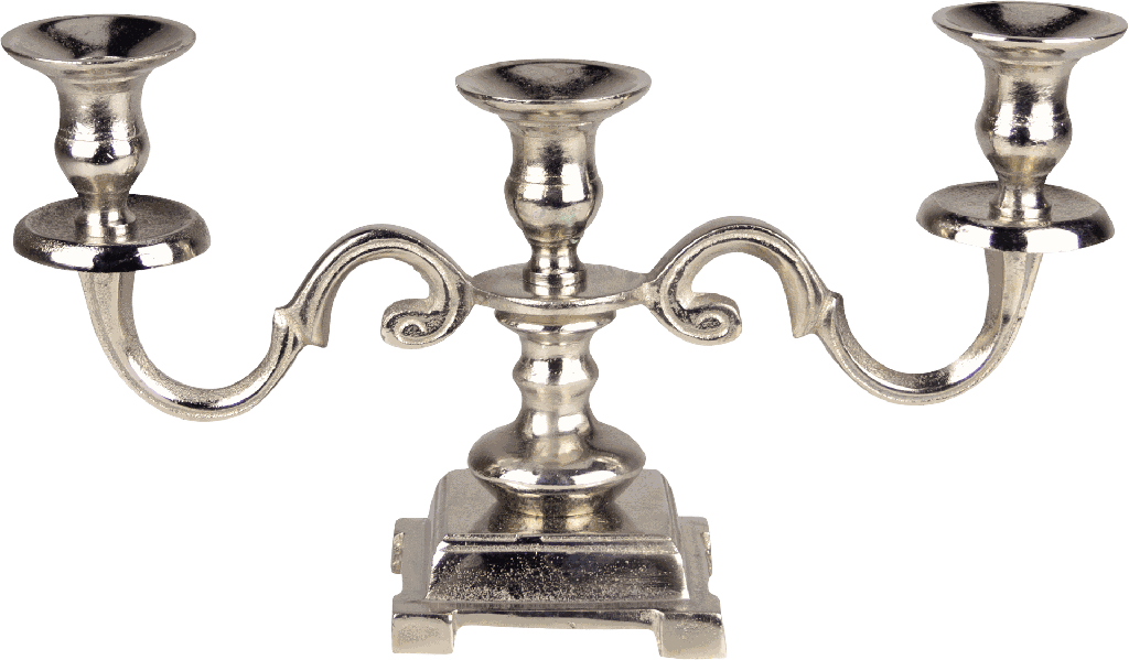 Candleholder 3-er Height 22,5 cm Metal antique-silver