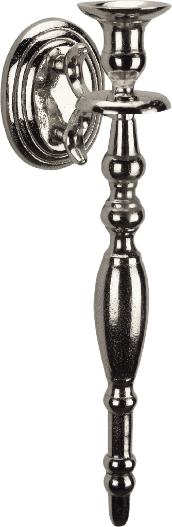 Wand-Kerzenleuchter 1-er 37,5 cm Metall antik-silber