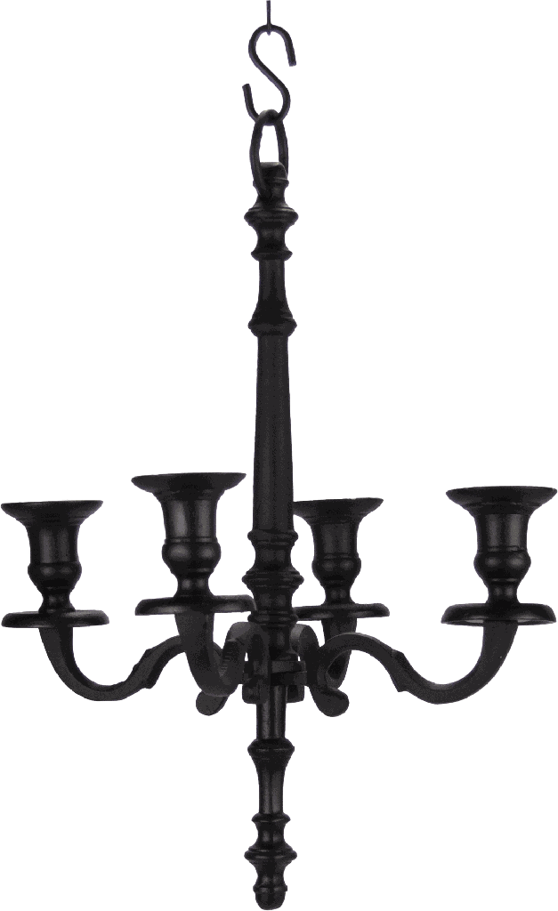 Chandelier 4-er armed Chain Height 44 cm Metal black