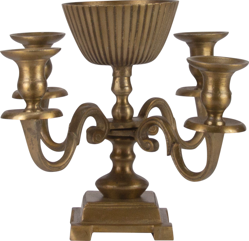Candleholder 4-armed with Metal-Bowl Ø 13 cm Height 25 cm