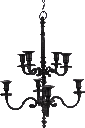 Kronleuchter 8-er mit Kette Höhe 61 cm Metall schwarz