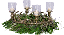VENISON Adventskranz für Stabkerzen/Teelicht-Aufsatzgläser Ø 44 cm Metall messing
