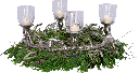 VENISON Advent Wreath for Taper Candles & Candle Inserts Ø 44 cm Metal antique-silver
