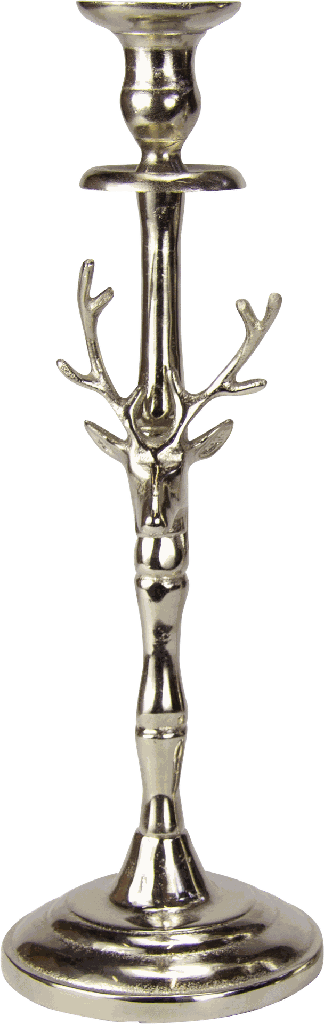 VENISON Candleholder 40 cm Metal antique-silver