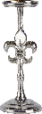 BOURBONE Kerzenständer für Stumpenkerzen Höhe 49 cm Metall antik-silber