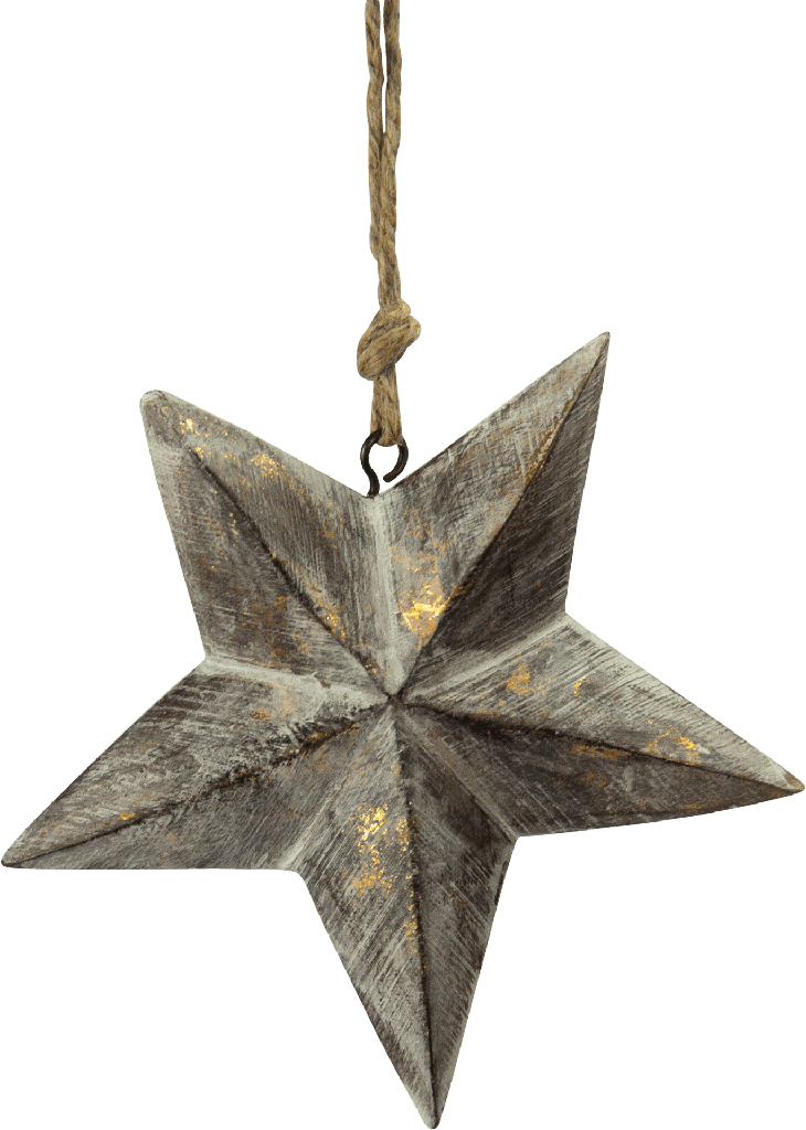 STAR 14 cm Wood patinated