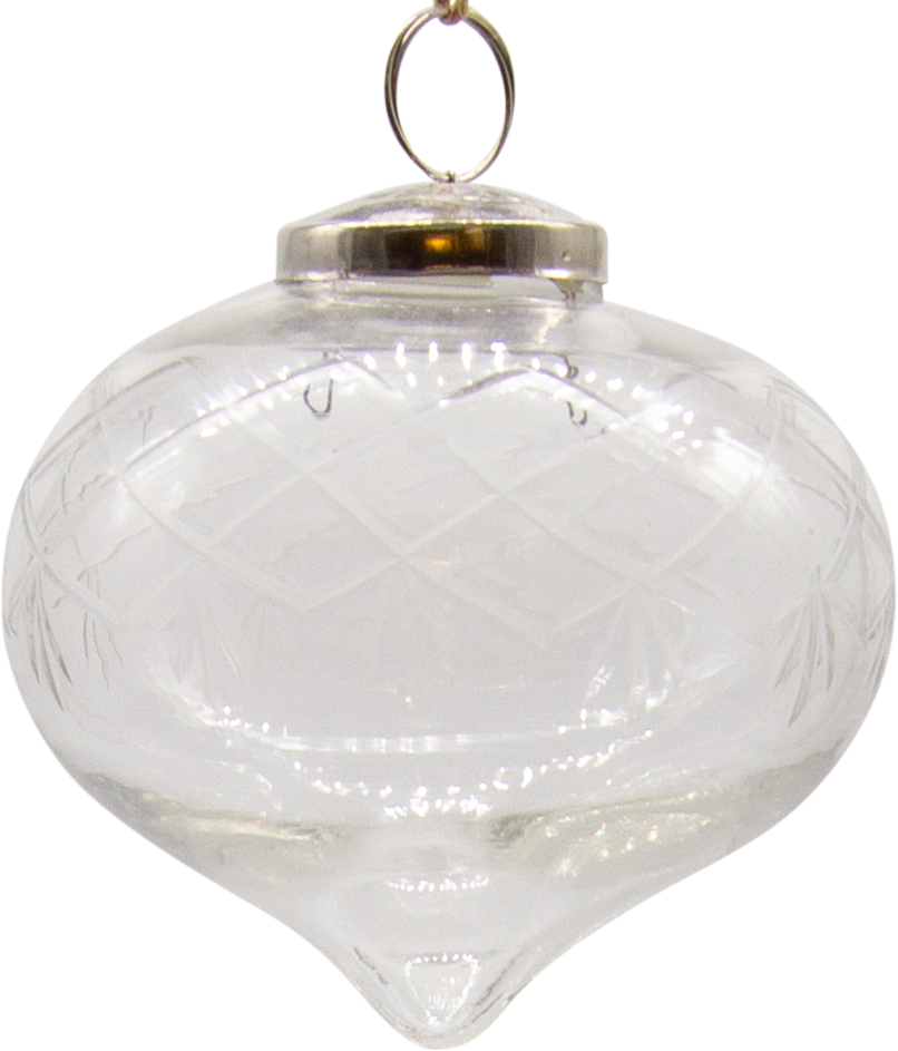 VINTAGE Onion Ø 10 cm Glass cutted clear