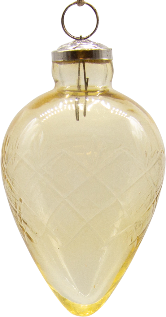 VINTAGE Pinecone 13 cm Glass cutted amber