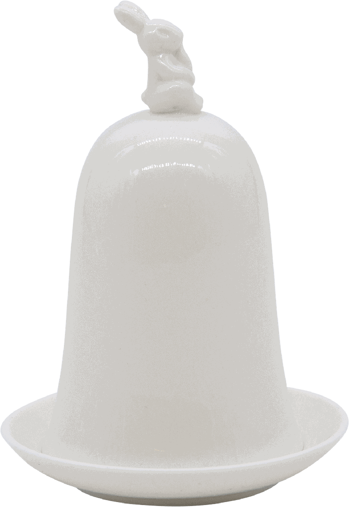 MONSIEUR LAPIN Egg-Cup with Cloche 15 cm Porcelain white