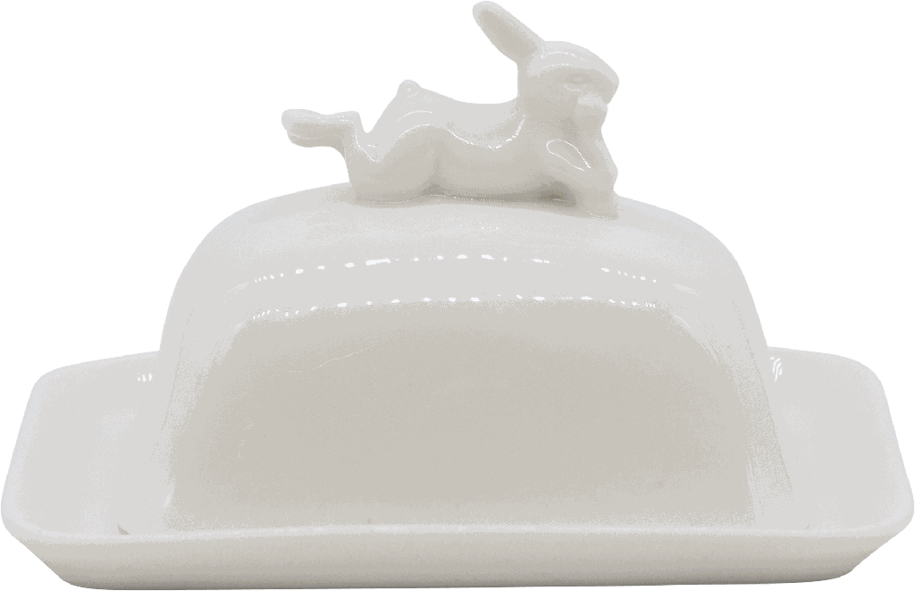 MONSIEUR LAPIN Butterdose für 250 g Stück Porzellan weiß