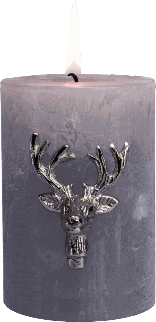VENISON Kerzenpin 6 cm Metall antik-silber