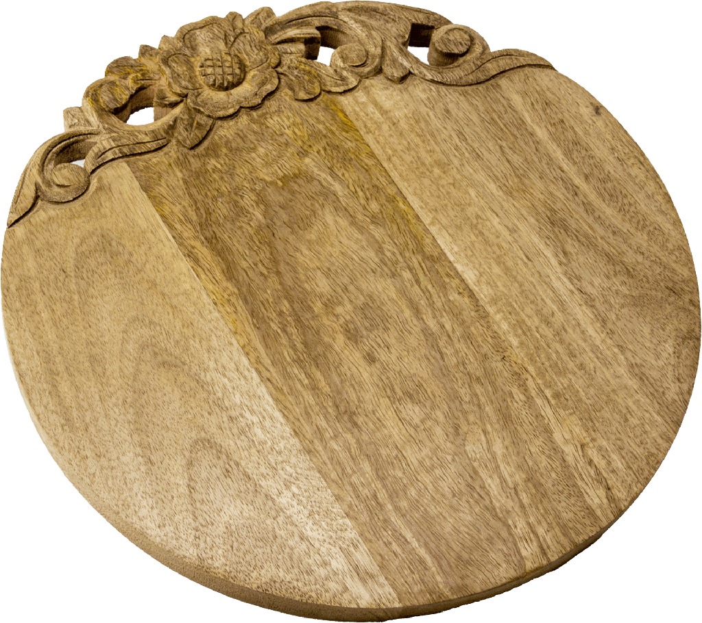 BAROQUE Chopping Board with Carving Ø 35,5 cm Mango-Wood