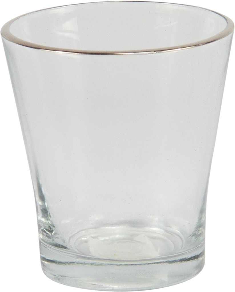 Hurrican 8 x Ø 7,5 cm Glass clear with silver Rim