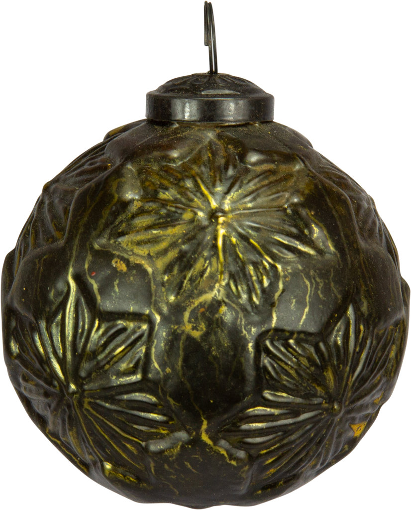 Ball 7 cm Glass green-gold