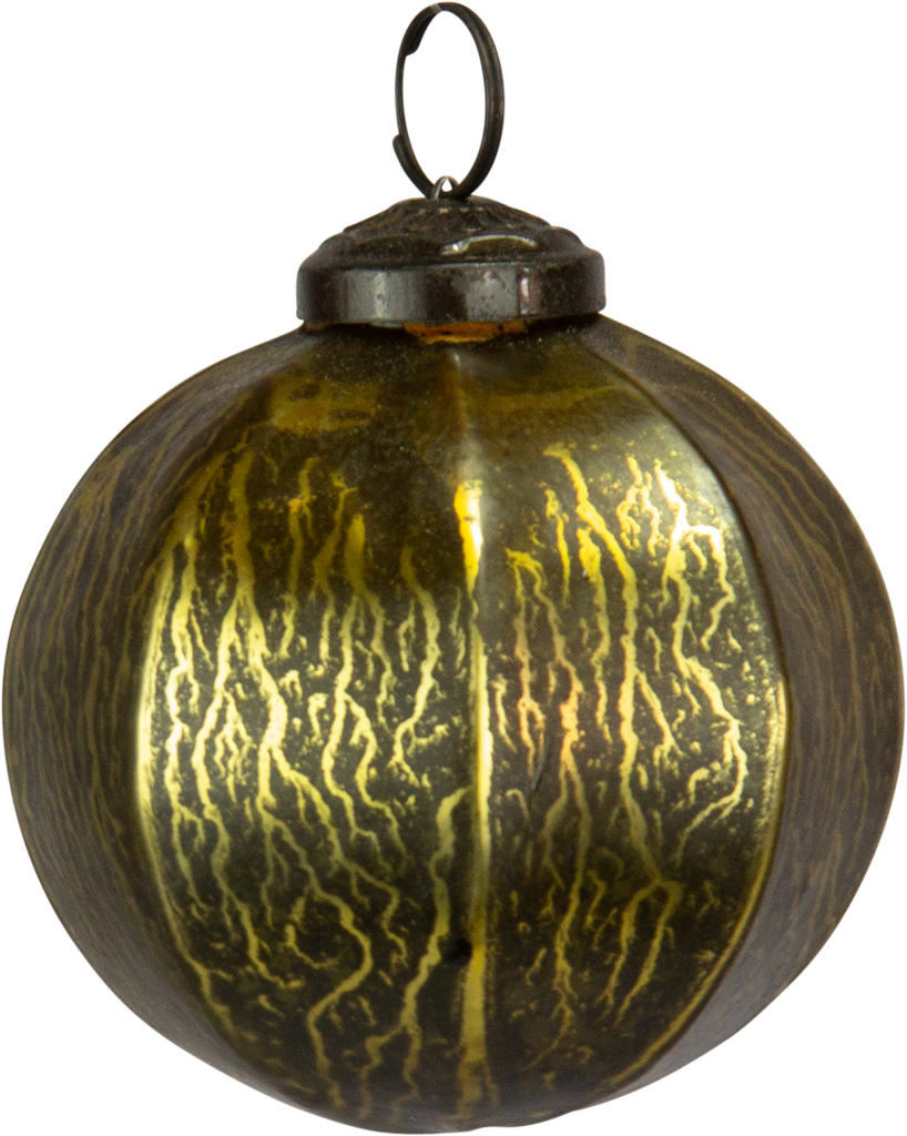 Ball 8 cm Glass green-gold
