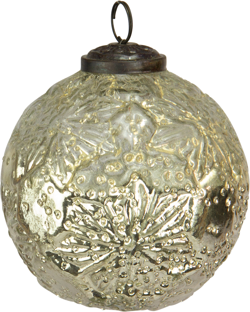 Ball 9,5 cm Glass silver frosted