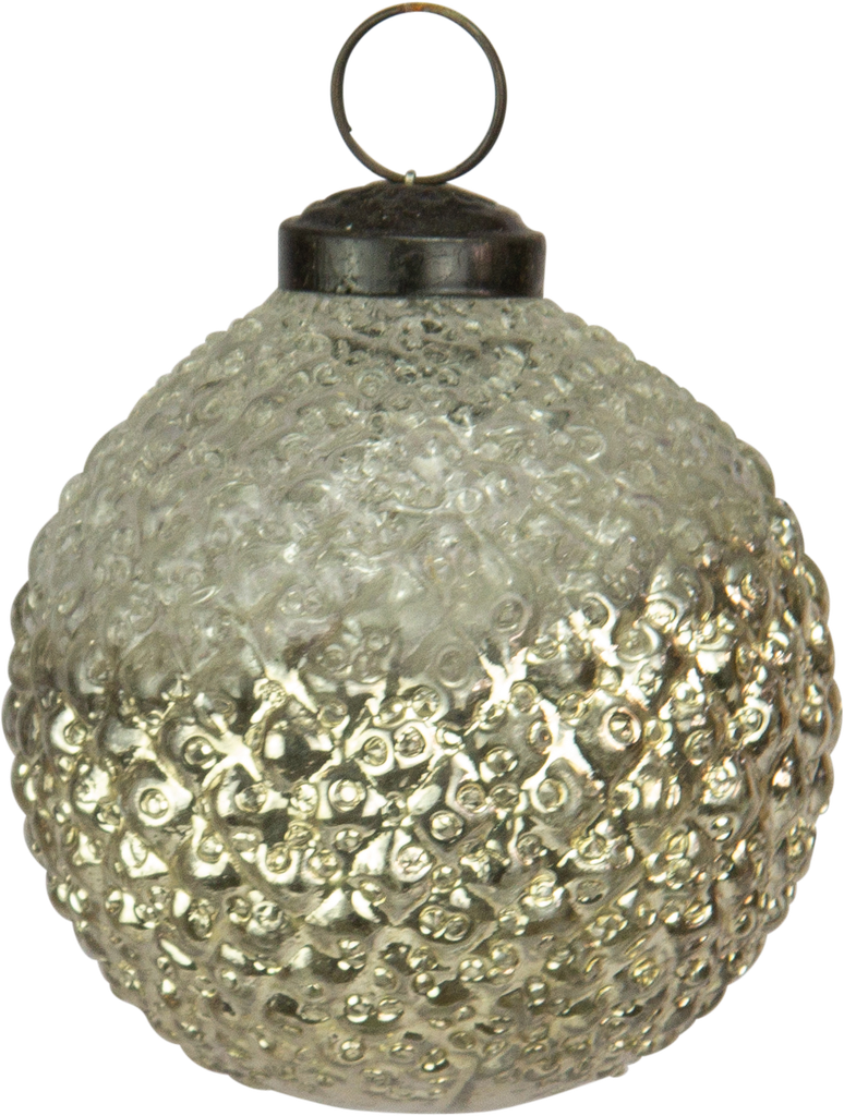 Ball 7,5 cm Glass silver frosted