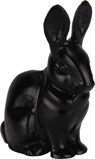 [23333A70] BUNNY Hase 17 cm Metall schwarz
