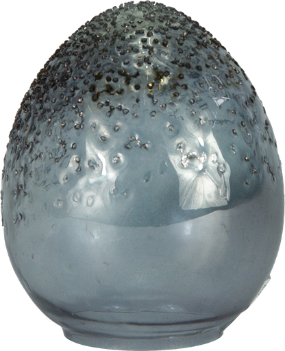 [23411A77] Ei stehend 14 cm Glas smoke