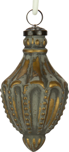 [24036W77] Ornament 11,5 cm Glass grey-gold