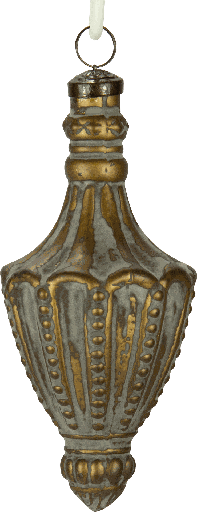 [24037W77] Ornament 16 cm Glass grey-gold