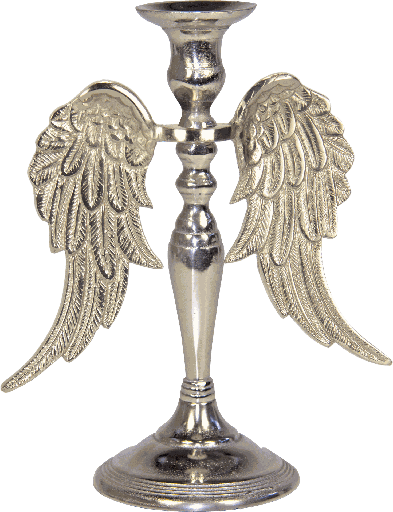 [24083A99] ANGELO Kerzenständer Höhe 27 cm Metall antik-silber