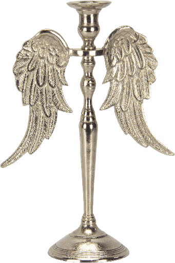 [24084A99] ANGELO Candleholder Height 36,5 cm Metal antique-silver