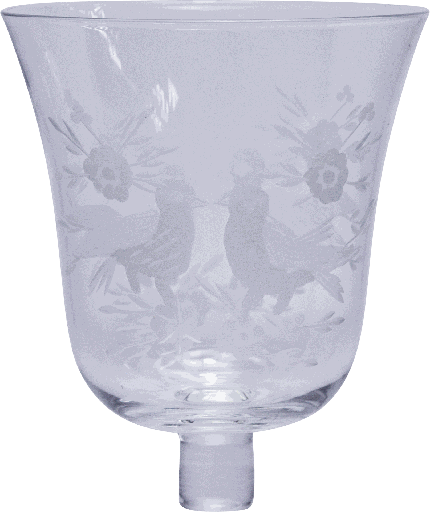 [40550A00] LOVEBIRD Candle Insert 10,5 cm Glass clear with cutting