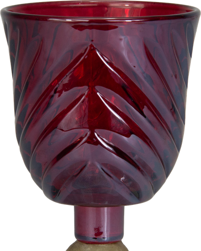 [25250A10] VENICE Teelicht-Aufsatzglas 7,5 cm Glas rot