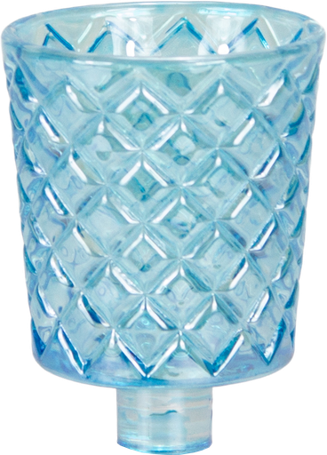[50268A20] CRYSTAL Candle Insert 6,5 cm Glass turquoise