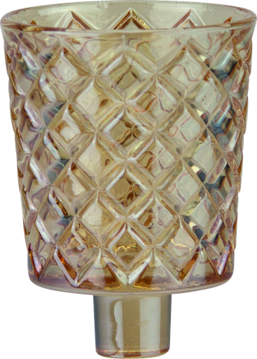 [50268A50] CRYSTAL Teelicht-Aufsatzglas 6,5 cm Glas amber