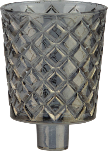 [50268A77] CRYSTAL Teelicht-Aufsatzglas 6,5 cm Glas smoke