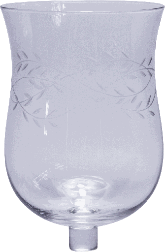 [60140A00] BAROQUE Candle Insert 14 cm Glass clear with Cutting