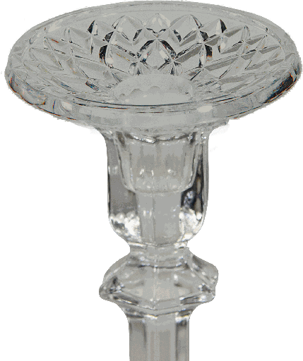 [00310A00] Kerzenteller Ø 9 cm geschliffen Glas klar