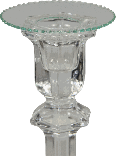 [00312A00] Bobeche Ø 7 cm with Peak-Border Glass clear