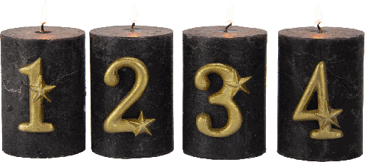 [01234A90] ADVENT Candle Pins Numbers 1–4 Set Metal brass