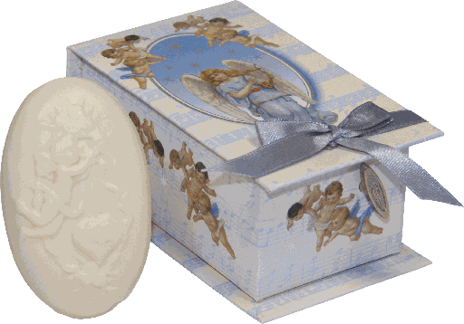 [10262A15] MUSIC FROM HEAVEN Soap with Musicbox plays „Hark!The Herald Angels"