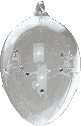 [10814A00] OSIRIS Egg to hang 12 cm Glass clear with Rhinestones