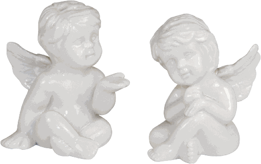[11135A00] ANGELO Salt and Pepper Shakers 6 cm Set Porcelain white