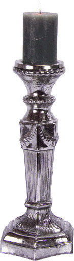 [13071A99] Candleholder Height 39 cm Peasant-Silver