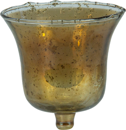 [13074A60] VINTAGE Candle Insert 8,75 cm Glass brown