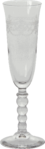 [14037A00] PERLA Champagner Flute 165 ml Glass clear with Decor white